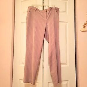 Express Columnist Ankle Low Rise Pink Pinstripe Pants